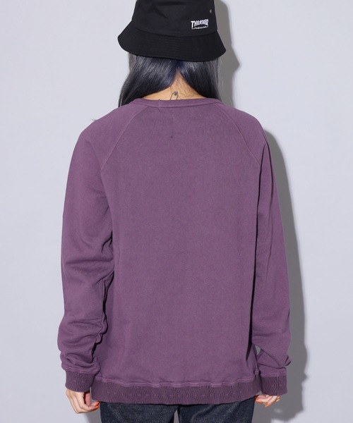 CAL O LINE（キャルオーライン）の「CAL O LINE/キャルオーライン FIN V RAGLAN CREW スウェット 無地 クルーネック（スウェット・メンズ・ダークグリーン/ダークパープル・S/M/L）」の20枚目の写真