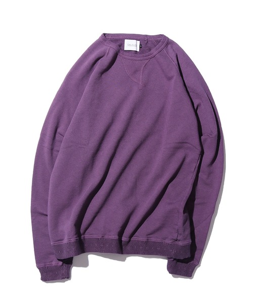 CAL O LINE（キャルオーライン）の「CAL O LINE/キャルオーライン FIN V RAGLAN CREW スウェット 無地 クルーネック（スウェット・メンズ・ダークグリーン/ダークパープル・S/M/L）」の3枚目の写真