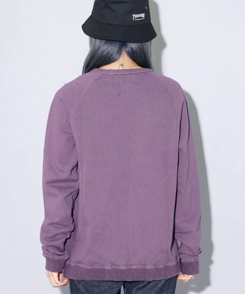 CAL O LINE（キャルオーライン）の「CAL O LINE/キャルオーライン FIN V RAGLAN CREW スウェット 無地 クルーネック（スウェット・メンズ・ダークグリーン/ダークパープル・S/M/L）」の21枚目の写真