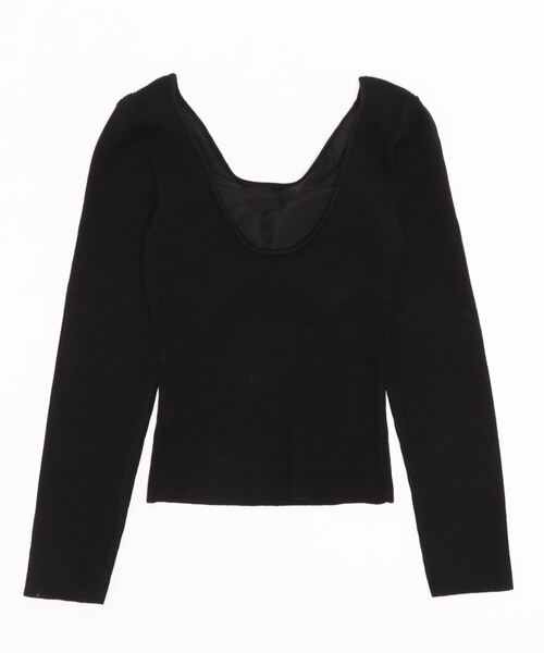 EIMY ISTOIRE（エイミーイストワール）の「バックオープンパットインニット（ニット/セーター・レディース・ホワイト/ブラック/ベージュ/ブラウン/ピンク/ブルー・FREE）」の7枚目の写真