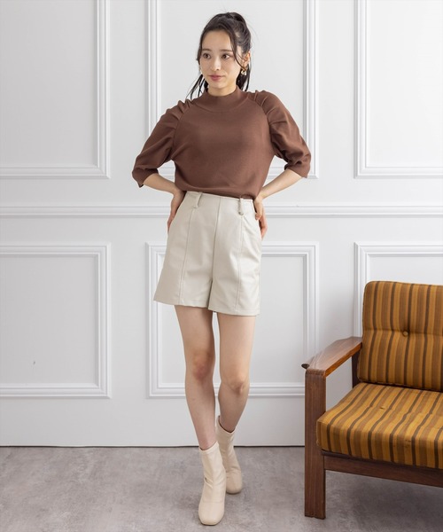 clear(クリア)の「【WEB限定】フェイクレザーショートパンツ(その他パンツ・レディース・ブラック/サンドベージュ/ブラウン/ベージュ/ブルー/グリーン・S/M)」の20枚目の写真