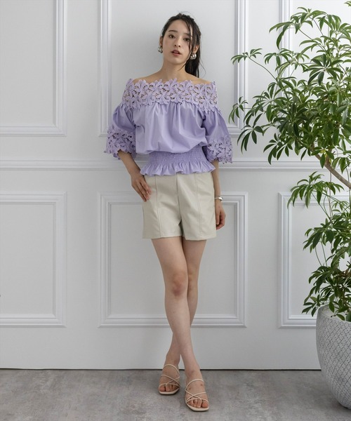 clear(クリア)の「【WEB限定】フェイクレザーショートパンツ(その他パンツ・レディース・ブラック/サンドベージュ/ブラウン/ベージュ/ブルー/グリーン・S/M)」の22枚目の写真