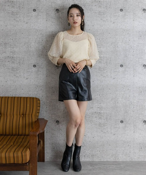 clear(クリア)の「【WEB限定】フェイクレザーショートパンツ(その他パンツ・レディース・ブラック/サンドベージュ/ブラウン/ベージュ/ブルー/グリーン・S/M)」の15枚目の写真