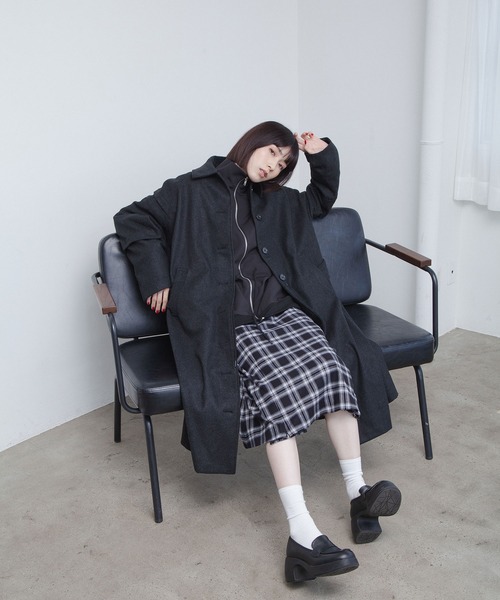 Nora Lily(ノラリリー)の「【Nora Lily】バルカラー ドロップショルダー コート(その他アウター・メンズ・ブラック/カーキ/ブルー・FREE)」の2枚目の写真