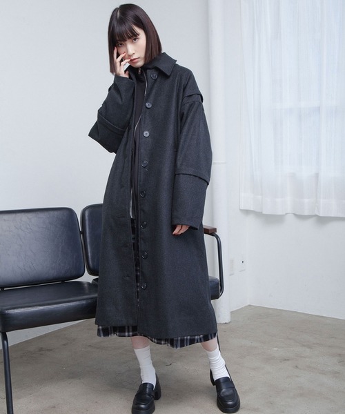 Nora Lily(ノラリリー)の「【Nora Lily】バルカラー ドロップショルダー コート(その他アウター・メンズ・ブラック/カーキ/ブルー・FREE)」の13枚目の写真