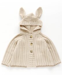 うさみみニットカーディガン＿ウォッシャブル