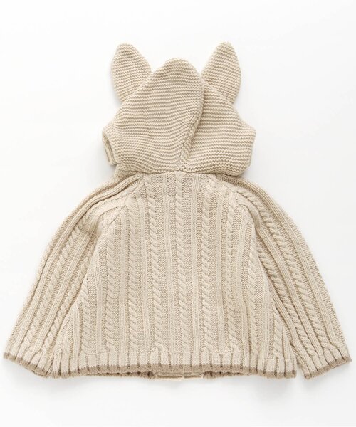 BREEZE（ブリーズ）の「うさみみニットカーディガン＿ウォッシャブル（カーディガン/ボレロ・キッズ・ベージュ/アイボリー・80/70）」の4枚目の写真