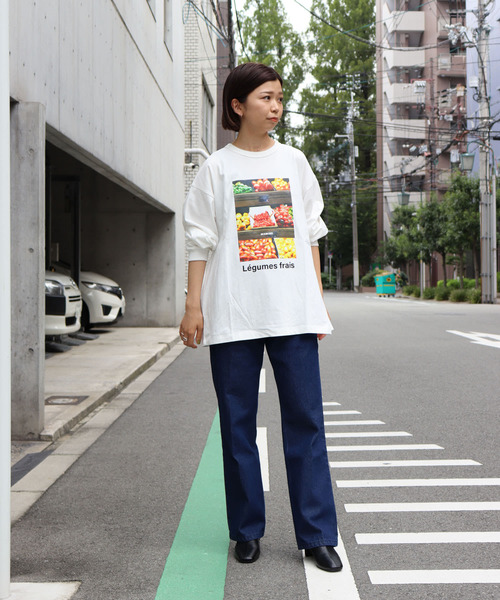 URBAN RESEARCH（アーバンリサーチ）の「『ユニセックス』#U URBAN RESEARCH　MARCHE PRINT LONGTEE（Tシャツ/カットソー・メンズ・ボルドー/ネイビー/ホワイト系その他/ブルー系その他・3/2）」の11枚目の写真