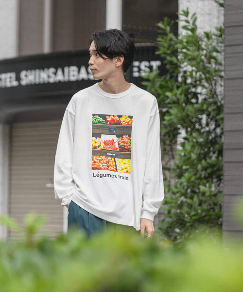 URBAN RESEARCH（アーバンリサーチ）の「『ユニセックス』#U URBAN RESEARCH　MARCHE PRINT LONGTEE（Tシャツ/カットソー・メンズ・ボルドー/ネイビー/ホワイト系その他/ブルー系その他・3/2）」の13枚目の写真