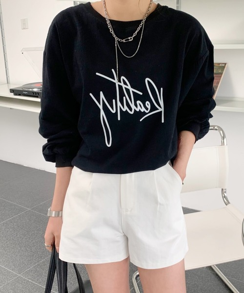 Diosfront（ディオスフロント）の「バックラインカラープリントビックシルエットブラウス（シャツ/ブラウス・レディース・ホワイト/ブラック/グレー/ピンク・FREE）」の2枚目の写真