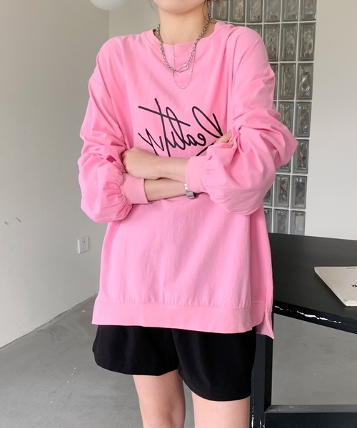 Diosfront（ディオスフロント）の「バックラインカラープリントビックシルエットブラウス（シャツ/ブラウス・レディース・ホワイト/ブラック/グレー/ピンク・FREE）」の6枚目の写真