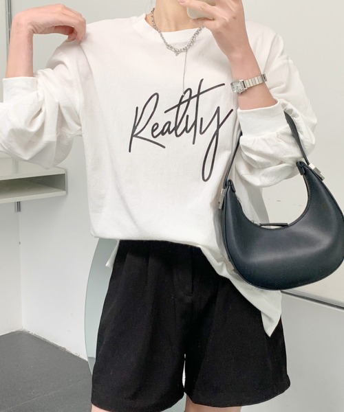 Diosfront（ディオスフロント）の「バックラインカラープリントビックシルエットブラウス（シャツ/ブラウス・レディース・ホワイト/ブラック/グレー/ピンク・FREE）」の10枚目の写真