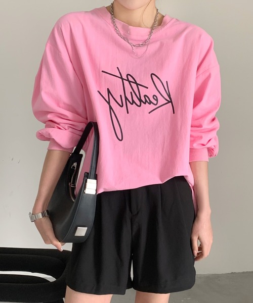 Diosfront（ディオスフロント）の「バックラインカラープリントビックシルエットブラウス（シャツ/ブラウス・レディース・ホワイト/ブラック/グレー/ピンク・FREE）」の11枚目の写真