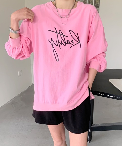 Diosfront（ディオスフロント）の「バックラインカラープリントビックシルエットブラウス（シャツ/ブラウス・レディース・ホワイト/ブラック/グレー/ピンク・FREE）」の12枚目の写真