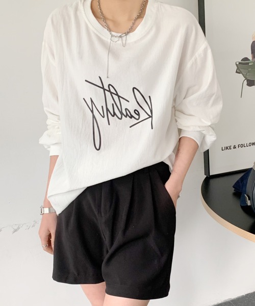 Diosfront（ディオスフロント）の「バックラインカラープリントビックシルエットブラウス（シャツ/ブラウス・レディース・ホワイト/ブラック/グレー/ピンク・FREE）」の14枚目の写真