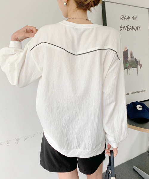 Diosfront（ディオスフロント）の「バックラインカラープリントビックシルエットブラウス（シャツ/ブラウス・レディース・ホワイト/ブラック/グレー/ピンク・FREE）」の15枚目の写真