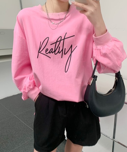 Diosfront（ディオスフロント）の「バックラインカラープリントビックシルエットブラウス（シャツ/ブラウス・レディース・ホワイト/ブラック/グレー/ピンク・FREE）」の16枚目の写真