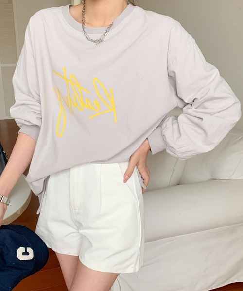 Diosfront（ディオスフロント）の「バックラインカラープリントビックシルエットブラウス（シャツ/ブラウス・レディース・ホワイト/ブラック/グレー/ピンク・FREE）」の17枚目の写真