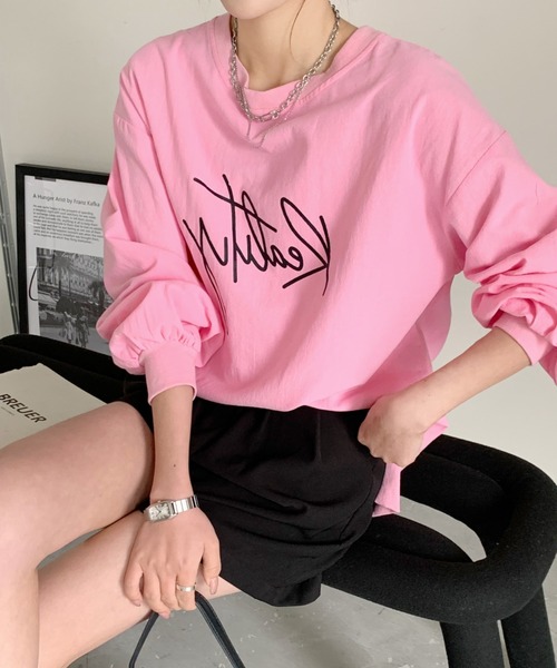 Diosfront（ディオスフロント）の「バックラインカラープリントビックシルエットブラウス（シャツ/ブラウス・レディース・ホワイト/ブラック/グレー/ピンク・FREE）」の18枚目の写真