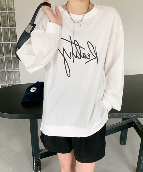 Diosfront（ディオスフロント）の「バックラインカラープリントビックシルエットブラウス（シャツ/ブラウス・レディース・ホワイト/ブラック/グレー/ピンク・FREE）」の19枚目の写真