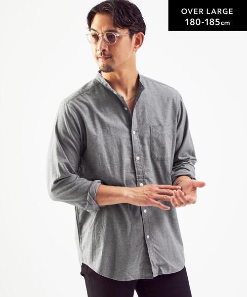 green label relaxing（グリーンレーベルリラクシング）の「ナチュラルフィット ビエラ バンドカラー シャツ OVLG（シャツ/ブラウス・メンズ・ダークグリーン/ターコイズブルー/ホワイト/ダークグレー/ベージュ・L/M/XS/S/XL/2XL）」の12枚目の写真