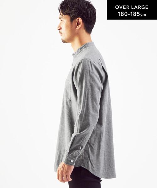 green label relaxing（グリーンレーベルリラクシング）の「ナチュラルフィット ビエラ バンドカラー シャツ OVLG（シャツ/ブラウス・メンズ・ダークグリーン/ターコイズブルー/ホワイト/ダークグレー/ベージュ・L/M/XS/S/XL/2XL）」の8枚目の写真