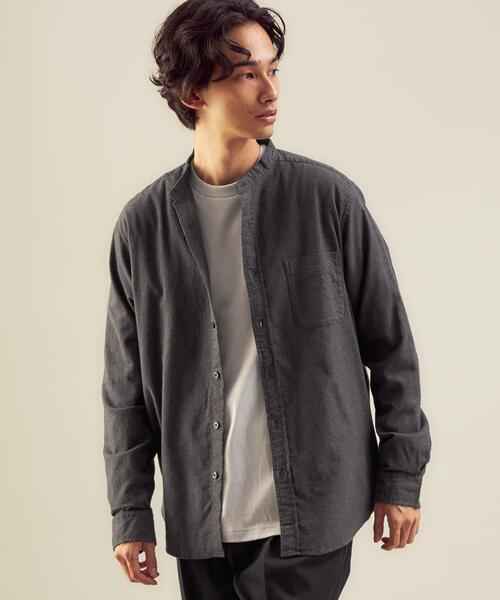 green label relaxing（グリーンレーベルリラクシング）の「ナチュラルフィット ビエラ バンドカラー シャツ OVLG（シャツ/ブラウス・メンズ・ダークグリーン/ターコイズブルー/ホワイト/ダークグレー/ベージュ・L/M/XS/S/XL/2XL）」の13枚目の写真