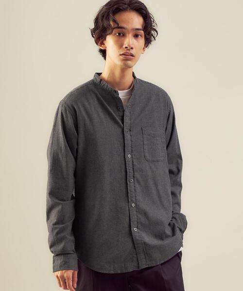 green label relaxing（グリーンレーベルリラクシング）の「ナチュラルフィット ビエラ バンドカラー シャツ OVLG（シャツ/ブラウス・メンズ・ダークグリーン/ターコイズブルー/ホワイト/ダークグレー/ベージュ・L/M/XS/S/XL/2XL）」の17枚目の写真