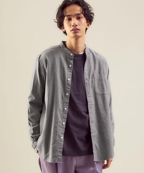 green label relaxing（グリーンレーベルリラクシング）の「ナチュラルフィット ビエラ バンドカラー シャツ OVLG（シャツ/ブラウス・メンズ・ダークグリーン/ターコイズブルー/ホワイト/ダークグレー/ベージュ・L/M/XS/S/XL/2XL）」の18枚目の写真