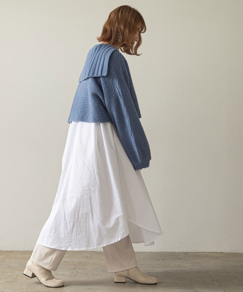 rectangle（レクタングル）の「セーラーカラーニット（ニット/セーター・レディース・ブラック/ブルー/アイボリー/グレイッシュベージュ・FREE）」の10枚目の写真