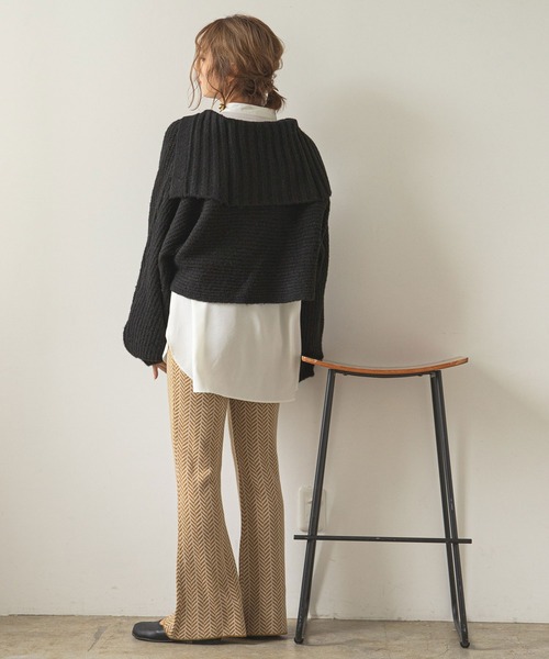 rectangle（レクタングル）の「セーラーカラーニット（ニット/セーター・レディース・ブラック/ブルー/アイボリー/グレイッシュベージュ・FREE）」の8枚目の写真