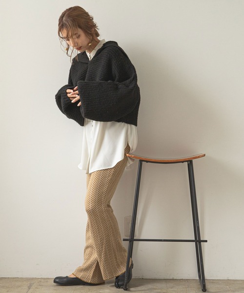 rectangle（レクタングル）の「セーラーカラーニット（ニット/セーター・レディース・ブラック/ブルー/アイボリー/グレイッシュベージュ・FREE）」の11枚目の写真