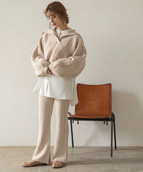 rectangle（レクタングル）の「セーラーカラーニット（ニット/セーター・レディース・ブラック/ブルー/アイボリー/グレイッシュベージュ・FREE）」の14枚目の写真