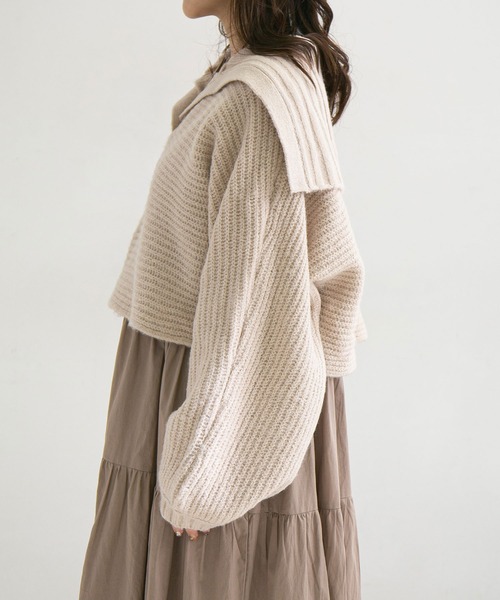 rectangle（レクタングル）の「セーラーカラーニット（ニット/セーター・レディース・ブラック/ブルー/アイボリー/グレイッシュベージュ・FREE）」の12枚目の写真