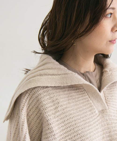 rectangle（レクタングル）の「セーラーカラーニット（ニット/セーター・レディース・ブラック/ブルー/アイボリー/グレイッシュベージュ・FREE）」の7枚目の写真