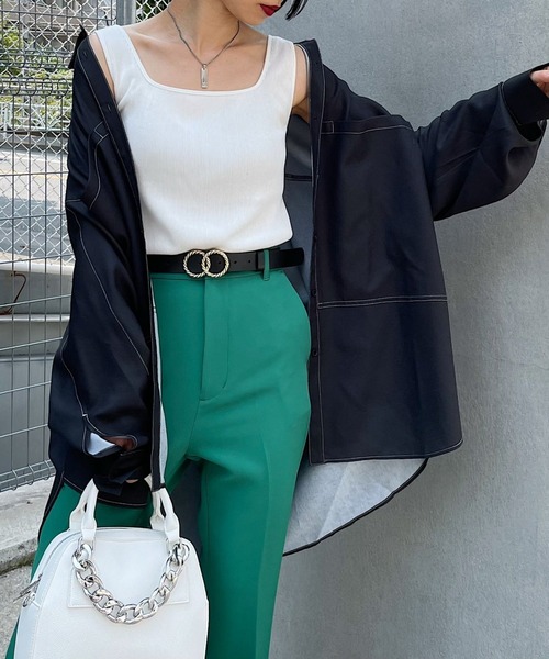 PAGEBOY（ページボーイ）の「ルーズポケットBIGシャツ（シャツ/ブラウス・レディース・ブラック/アイボリー/ホワイト系その他/グレイッシュベージュ/アクア・FREE）」の14枚目の写真