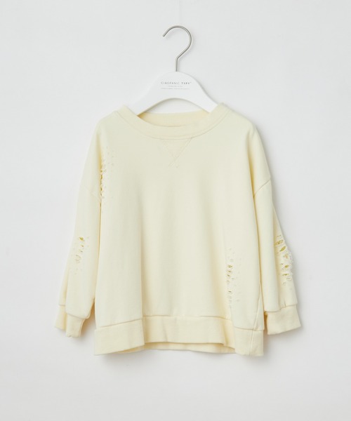 CIAOPANIC TYPY（チャオパニックティピー）の「【KIDS】ダメージスウェットプルオーバー（スウェット・キッズ・ブラック/ホワイト/レッド・SMALL/X-LARGE/LARGE/MEDIUM/XX-LARGE）」の4枚目の写真