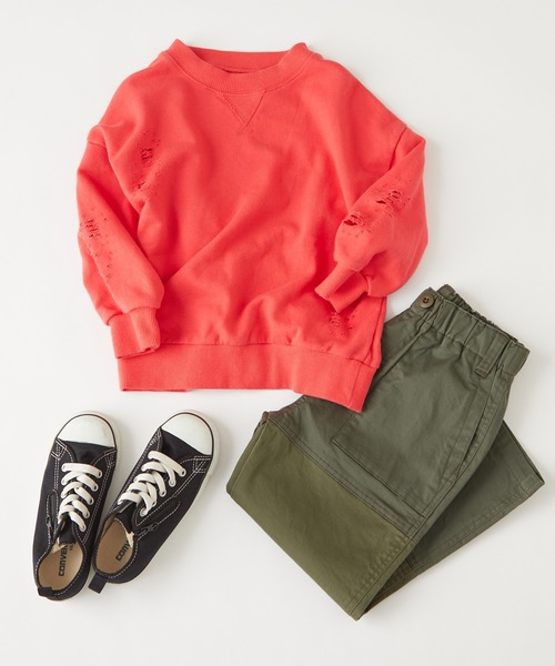 CIAOPANIC TYPY（チャオパニックティピー）の「【KIDS】ダメージスウェットプルオーバー（スウェット・キッズ・ブラック/ホワイト/レッド・SMALL/X-LARGE/LARGE/MEDIUM/XX-LARGE）」の10枚目の写真