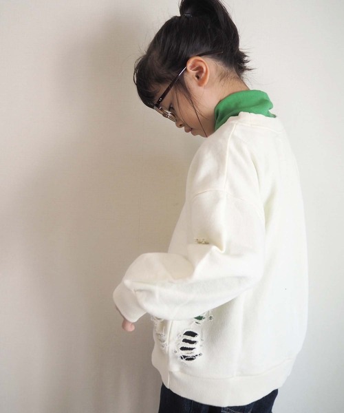 CIAOPANIC TYPY（チャオパニックティピー）の「【KIDS】ダメージスウェットプルオーバー（スウェット・キッズ・ブラック/ホワイト/レッド・SMALL/X-LARGE/LARGE/MEDIUM/XX-LARGE）」の15枚目の写真