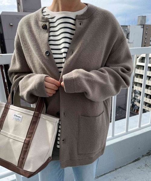 URBAN RESEARCH DOORS（アーバンリサーチドアーズ）の「ハミルトンウールニットカーディガン（カーディガン/ボレロ・メンズ・モカ/ブラック・40/38）」の3枚目の写真