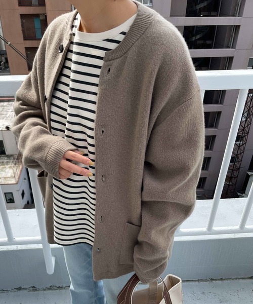 URBAN RESEARCH DOORS（アーバンリサーチドアーズ）の「ハミルトンウールニットカーディガン（カーディガン/ボレロ・メンズ・モカ/ブラック・40/38）」の4枚目の写真