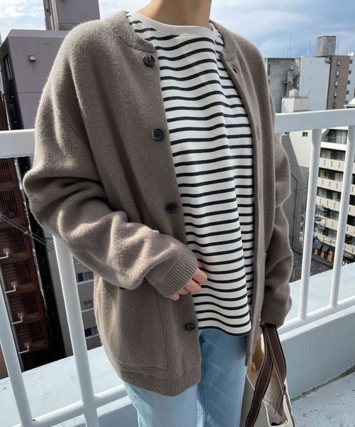 URBAN RESEARCH DOORS（アーバンリサーチドアーズ）の「ハミルトンウールニットカーディガン（カーディガン/ボレロ・メンズ・モカ/ブラック・40/38）」の5枚目の写真