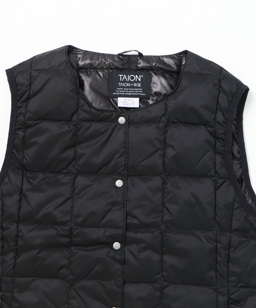 TAION(タイオン)の「【 TAION / タイオン 】 クルーネックボタン インナーダウンベスト TAIONW004 DON(ダウンベスト・レディース・ブラック/オフホワイト/ネイビー・L/M)」の7枚目の写真