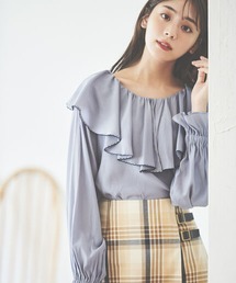 Te chichi | 【貴島明日香コラボ】配色刺繍フリルブラウス(シャツ/ブラウス)