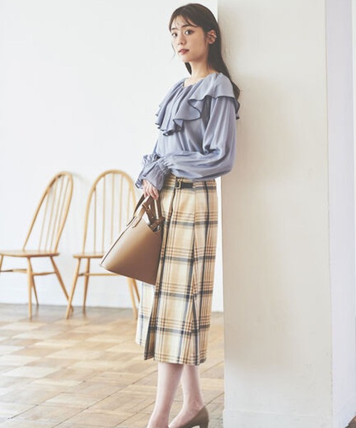 Te chichi（テチチ）の「【貴島明日香コラボ】配色刺繍フリルブラウス（シャツ/ブラウス・レディース・ブラック/ブルー/モカ・ﾌﾘ-）」の14枚目の写真