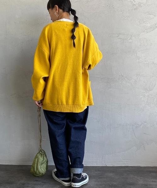 TIMELY WARNING（タイムリーワーニング）の「【WEB限定】[TIMELY WARNING/タイムリーワーニング] ワッペン刺繍 レタードニットカーディガン（カーディガン/ボレロ・レディース・レッド/イエロー/ブルー・M/L）」の8枚目の写真