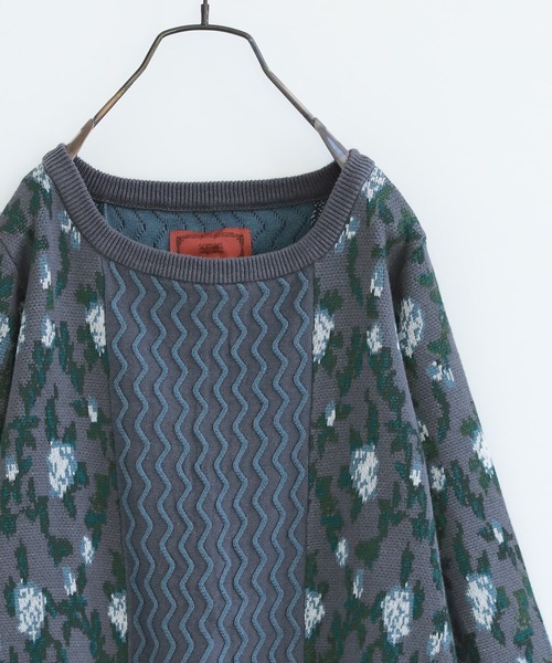 osharewalker（オシャレウォーカー）の「【廃盤】『花柄ジャカード切替ニットトップス』（ニット/セーター・レディース・ラベンダー/ブルーグリーン・2/1）」の15枚目の写真