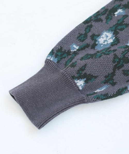 osharewalker（オシャレウォーカー）の「【廃盤】『花柄ジャカード切替ニットトップス』（ニット/セーター・レディース・ラベンダー/ブルーグリーン・2/1）」の16枚目の写真