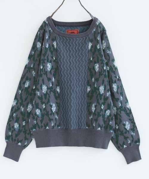 osharewalker（オシャレウォーカー）の「【廃盤】『花柄ジャカード切替ニットトップス』（ニット/セーター・レディース・ラベンダー/ブルーグリーン・2/1）」の19枚目の写真