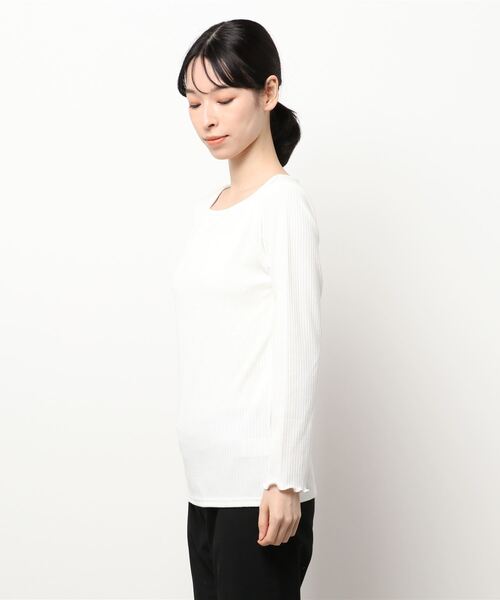 flower（フラワー）の「ボートネックトップ（Tシャツ/カットソー・レディース・ホワイト/ブラウン/グレー・FREE）」の5枚目の写真